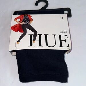 HUE Women's soft Cotton Stretch Solid navy Size small Leggings